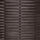 3 Piece Bistro Set with Cushions Poly Rattan Brown - Low Angle