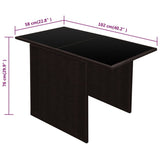 3 Piece Bistro Set with Cushions Poly Rattan Brown - Extra Image