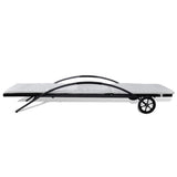Sun Lounger with Cushion & Wheels Poly Rattan Black - Top-Down View