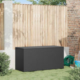 Garden Storage Box Black 120x50x60 cm Poly Rattan - Side View