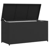 Garden Storage Box Black 120x50x60 cm Poly Rattan - 45-Degree Angle
