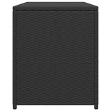 Garden Storage Box Black 120x50x60 cm Poly Rattan - Close-Up Angle