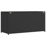 Garden Storage Box Black 120x50x60 cm Poly Rattan - Low Angle