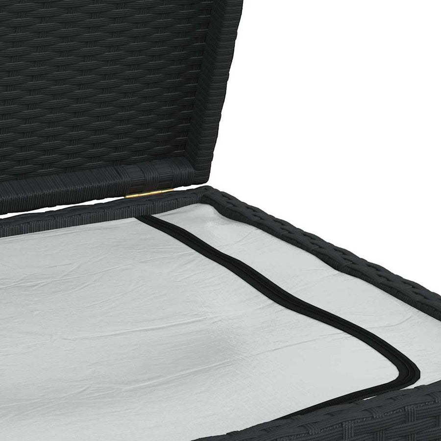Garden Storage Box Black 120x50x60 cm Poly Rattan