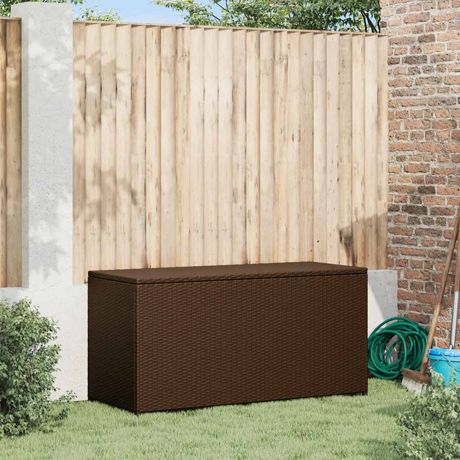 Garden Storage Box Brown 120x50x60 cm Poly Rattan