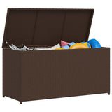 Garden Storage Box Brown 120x50x60 cm Poly Rattan - Top-Down View