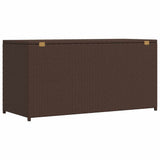 Garden Storage Box Brown 120x50x60 cm Poly Rattan - Low Angle