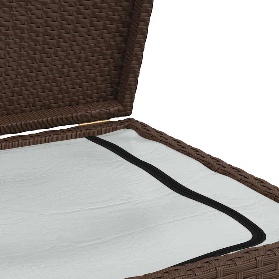 Garden Storage Box Brown 120x50x60 cm Poly Rattan