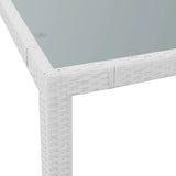 5 Piece Outdoor Dining Set Poly Rattan Cream White