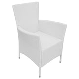 5 Piece Outdoor Dining Set Poly Rattan Cream White - Extra Image