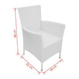 5 Piece Outdoor Dining Set Poly Rattan Cream White
