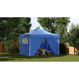 Foldable Tent Pop-Up with 4 Side Walls 3x4.5 m Blue - Side View