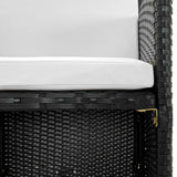 5 Piece Outdoor Dining Set with Cushions Poly Rattan Black - Top-Down View