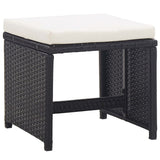 5 Piece Outdoor Dining Set with Cushions Poly Rattan Black