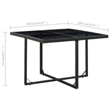9 Piece Outdoor Dining Set with Cushions Poly Rattan Black