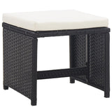 9 Piece Outdoor Dining Set with Cushions Poly Rattan Black
