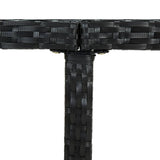 9 Piece Outdoor Dining Set with Cushions Poly Rattan Black