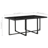11 Piece Outdoor Dining Set with Cushions Poly Rattan Black - Extra Image