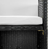 11 Piece Outdoor Dining Set with Cushions Poly Rattan Black - Side View