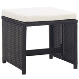 11 Piece Outdoor Dining Set with Cushions Poly Rattan Black - 45-Degree Angle