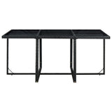 11 Piece Outdoor Dining Set with Cushions Poly Rattan Black