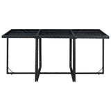 11 Piece Outdoor Dining Set with Cushions Poly Rattan Black - Close-Up Angle