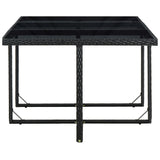 11 Piece Outdoor Dining Set with Cushions Poly Rattan Black - Low Angle