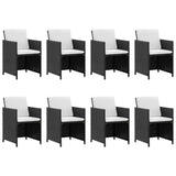 13 Piece Outdoor Dining Set with Cushions Poly Rattan Black