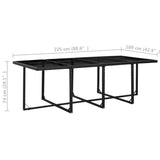 13 Piece Outdoor Dining Set with Cushions Poly Rattan Black