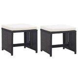 13 Piece Outdoor Dining Set with Cushions Poly Rattan Black - 45-Degree Angle
