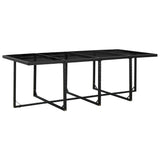 13 Piece Outdoor Dining Set with Cushions Poly Rattan Black - Close-Up Angle