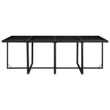 13 Piece Outdoor Dining Set with Cushions Poly Rattan Black