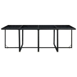 13 Piece Outdoor Dining Set with Cushions Poly Rattan Black - Low Angle