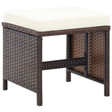 5 Piece Outdoor Dining Set with Cushions Poly Rattan Brown - Extra Image