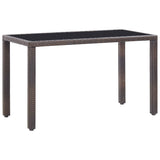 5 Piece Outdoor Dining Set with Cushions Poly Rattan Brown - Side View