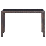 5 Piece Outdoor Dining Set with Cushions Poly Rattan Brown - Top-Down View