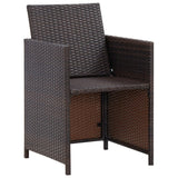 5 Piece Outdoor Dining Set with Cushions Poly Rattan Brown - Extra Image