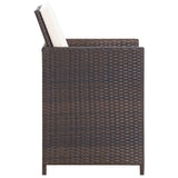 11 Piece Outdoor Dining Set with Cushions Poly Rattan Brown - Extra Image