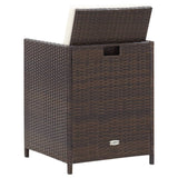 11 Piece Outdoor Dining Set with Cushions Poly Rattan Brown - Extra Image