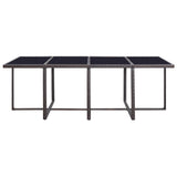 13 Piece Outdoor Dining Set with Cushions Poly Rattan Brown - Rear View