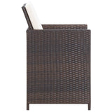 13 Piece Outdoor Dining Set with Cushions Poly Rattan Brown - Extra Image