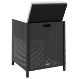 5 Piece Outdoor Dining Set Poly Rattan and Acacia Wood Black - 45-Degree Angle