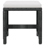 5 Piece Outdoor Dining Set Poly Rattan and Acacia Wood Black - Low Angle