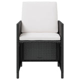 11 Piece Outdoor Dining Set Poly Rattan and Acacia Wood Black - Top-Down View