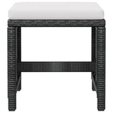 11 Piece Outdoor Dining Set Poly Rattan and Acacia Wood Black - Low Angle