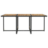 11 Piece Outdoor Dining Set Poly Rattan and Acacia Wood Black - Extra Image