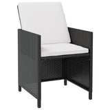 13 Piece Outdoor Dining Set Poly Rattan and Acacia Wood Black - Side View
