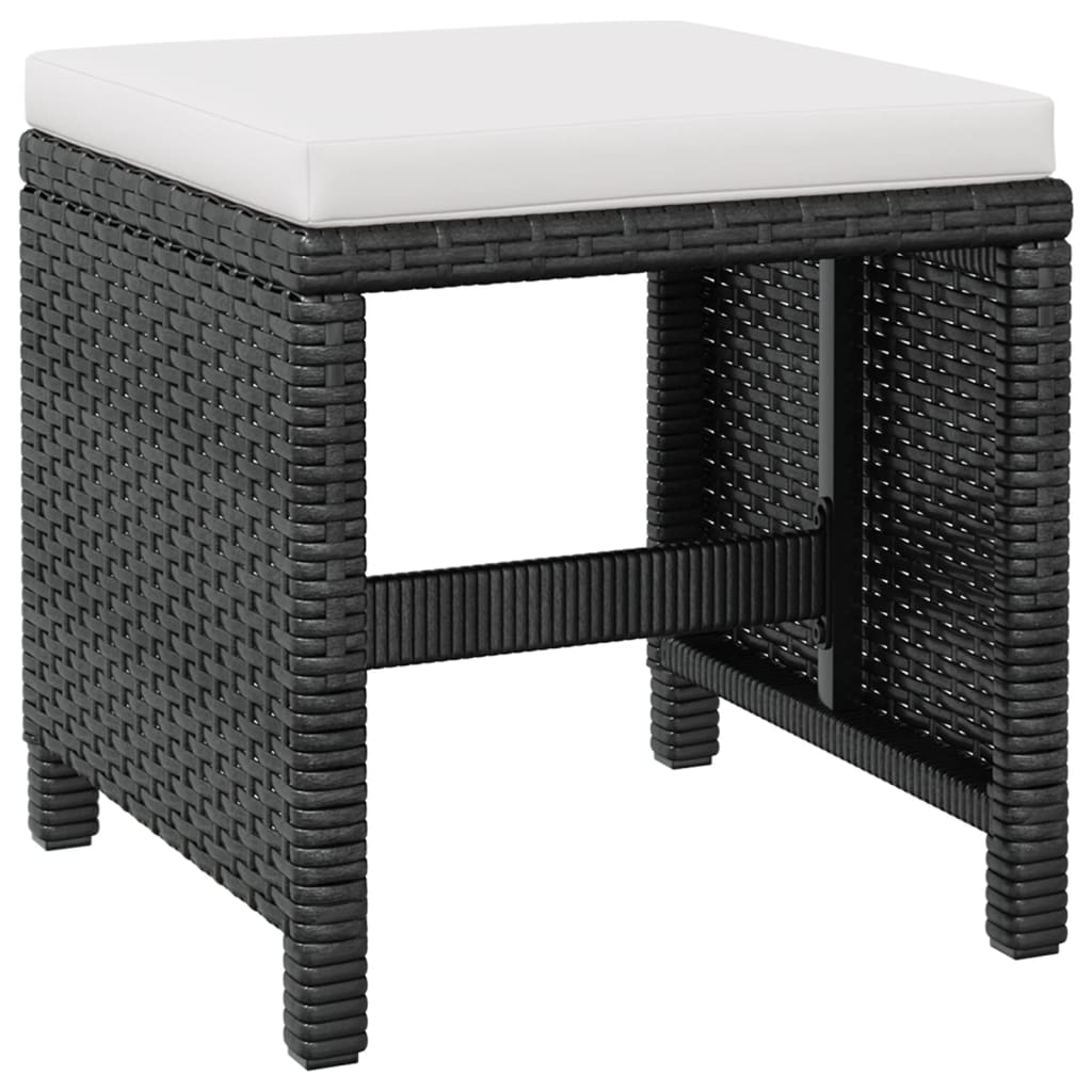 13 Piece Outdoor Dining Set Poly Rattan and Acacia Wood Black