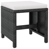 13 Piece Outdoor Dining Set Poly Rattan and Acacia Wood Black - Close-Up Angle