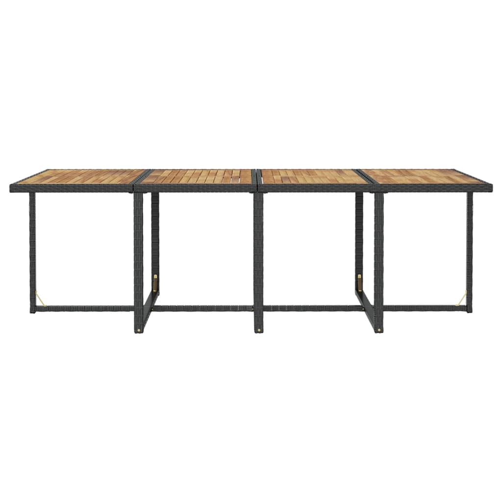 13 Piece Outdoor Dining Set Poly Rattan and Acacia Wood Black